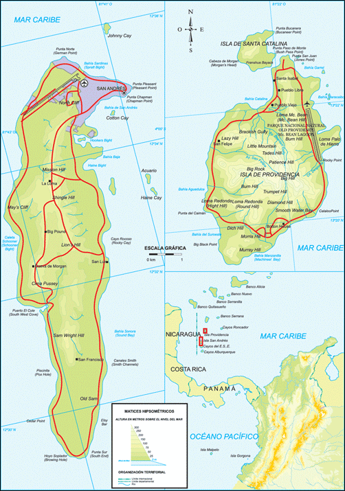 mapa territorial del archipiealgo