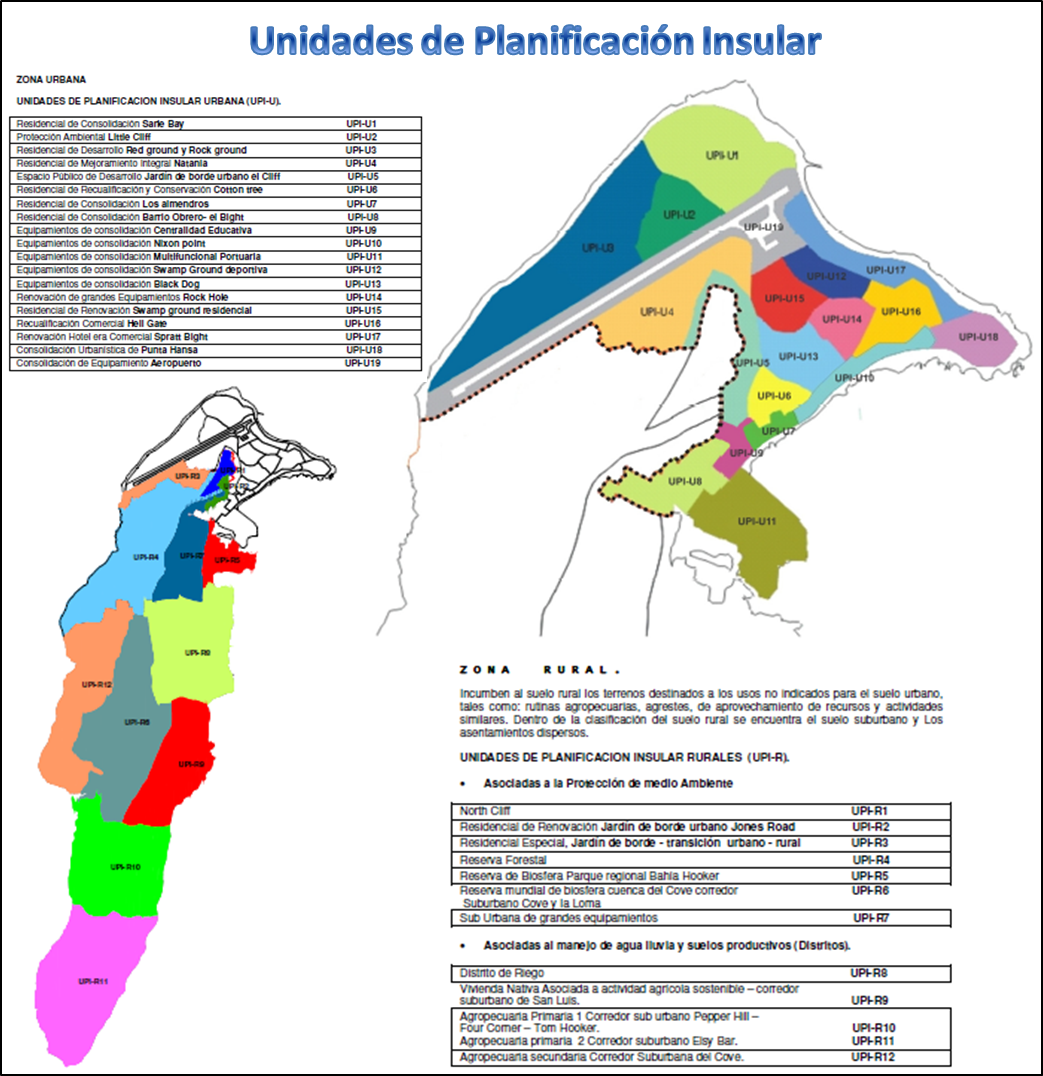 mapa territorial del archipiealgo UPIS